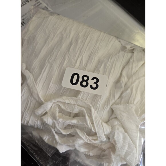 Minkpink Top Woman's M White Short Sleeve Faux Wrap Peplum Coastal - Picture 8 of 8